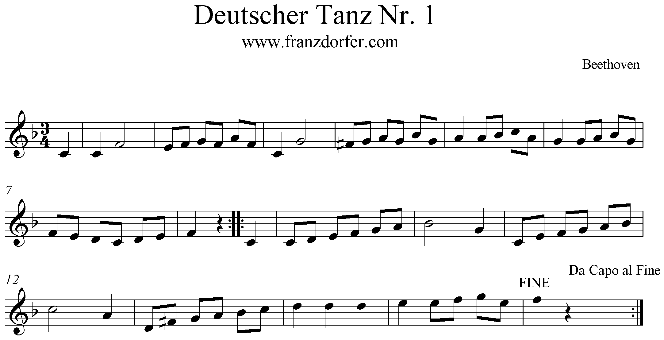 German Dance Nr.1- Deutscher Tanz Nr. 1 Beethoven